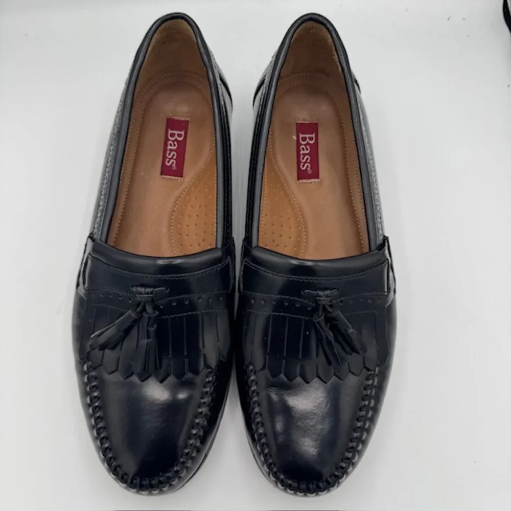 G.H. Bass & Co. Men's Black Leather Grammer Tassel Loafers Size 10.5D - Picture 3 of 7